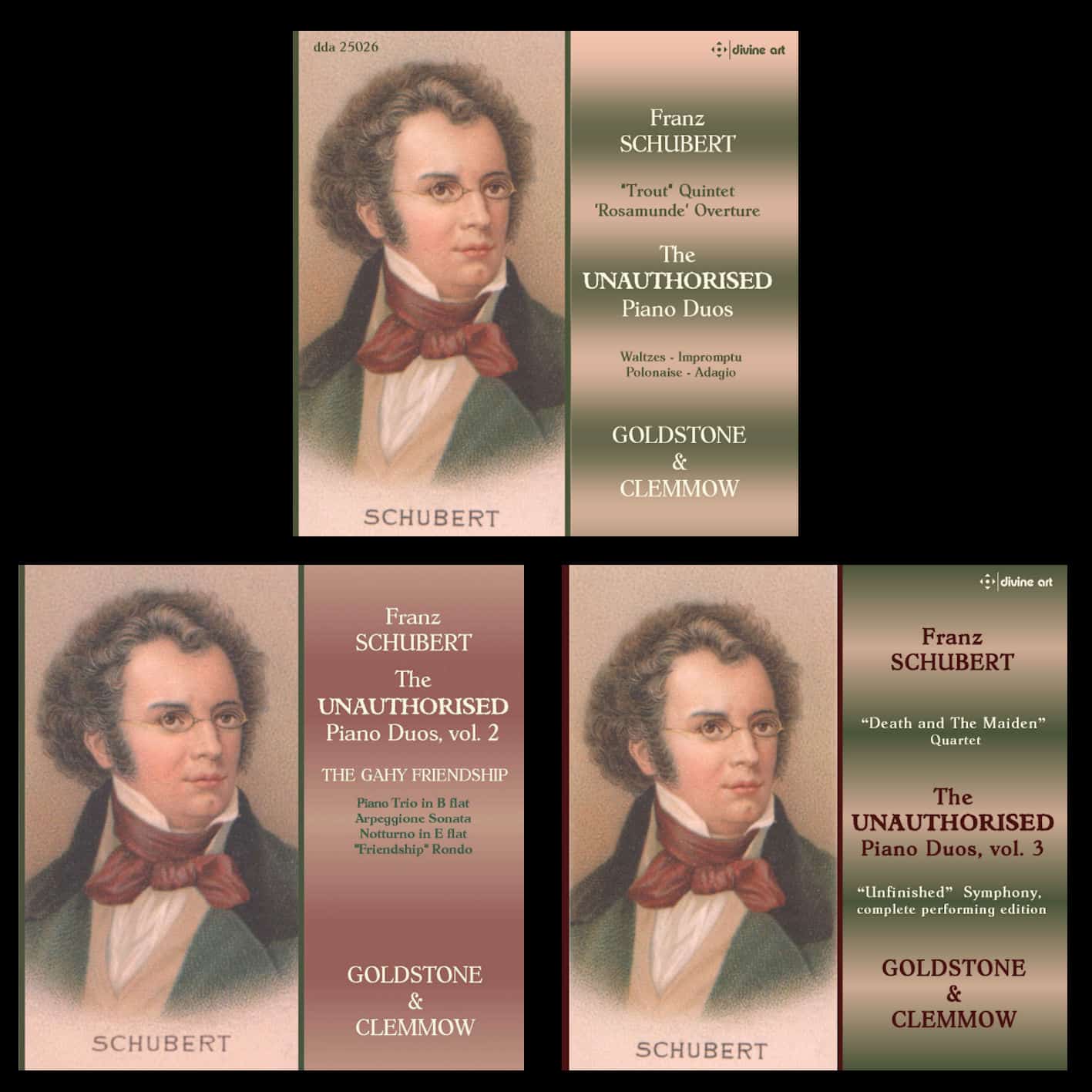 Schubert: “Unauthorised” Piano Duos, vols 1-3 (discount set)